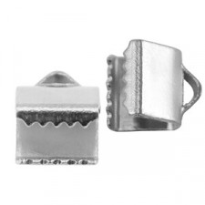 Stainless steel Ribbon ends 6mm - Silver